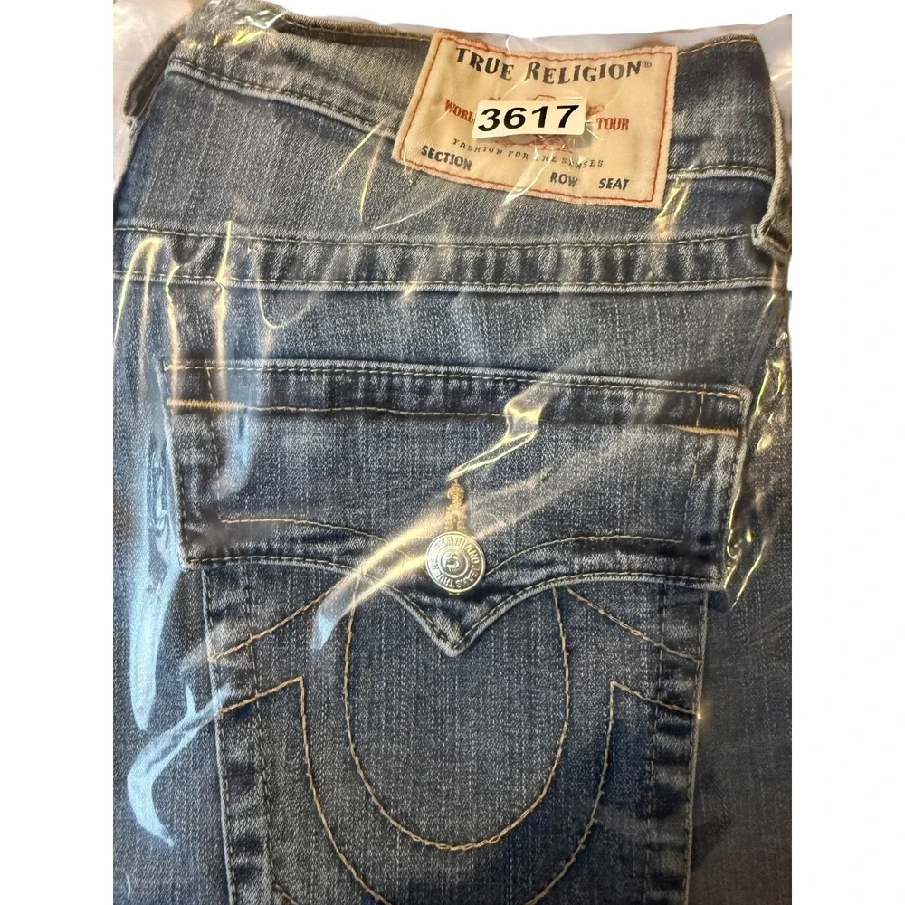 True Religion Rocco Relaxed Skinny Jeans Mens 33 Blue Denim Stretch Medium‎ Wash